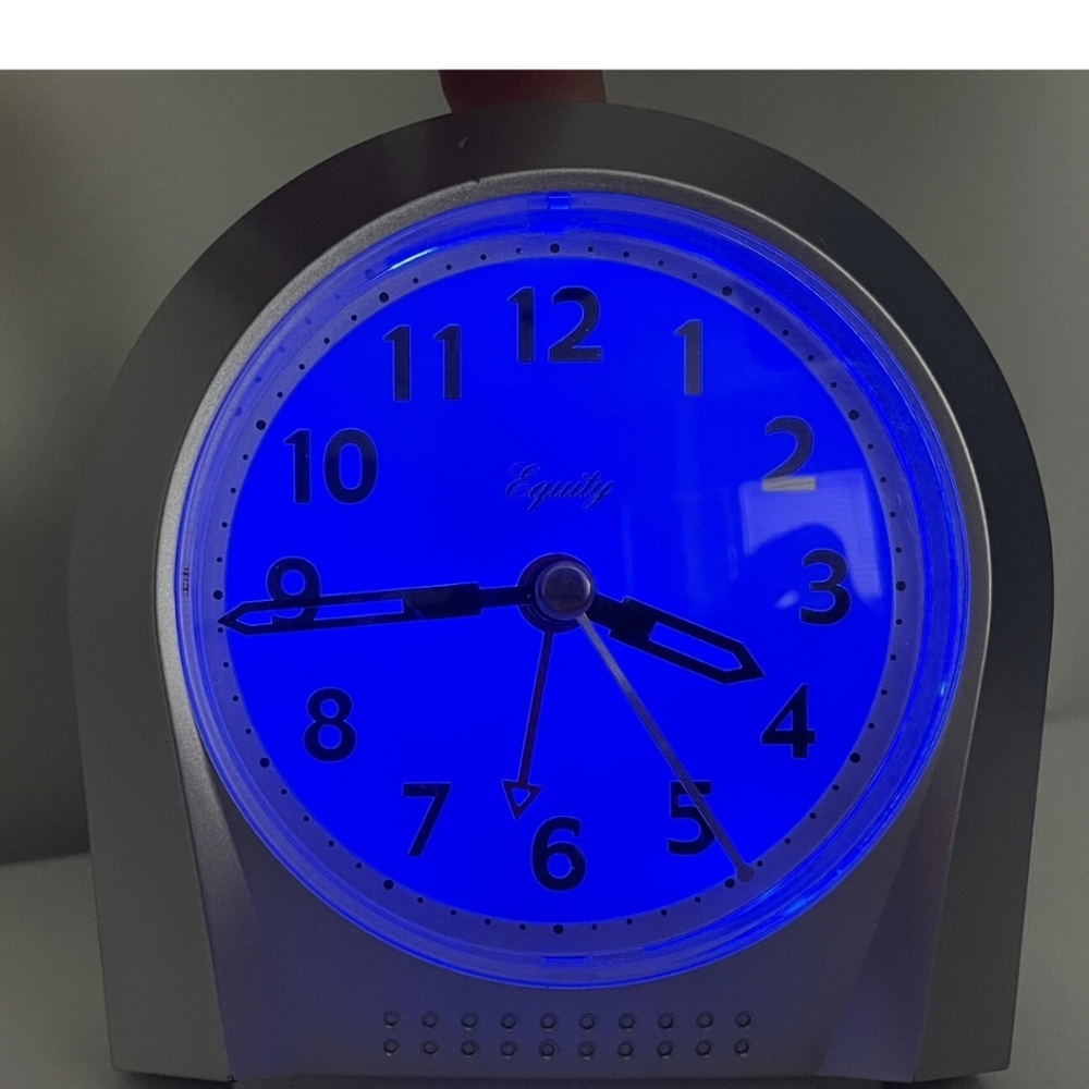 Equity by La Crosse Lighted Night Vision Silent Sweep Analog Alarm Clock #21103